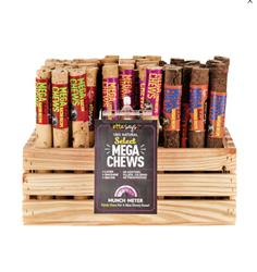 Etta Says Dog Premium Crunchy Select Mega Chew Starter Kit With Wood Display - 54 Pieces