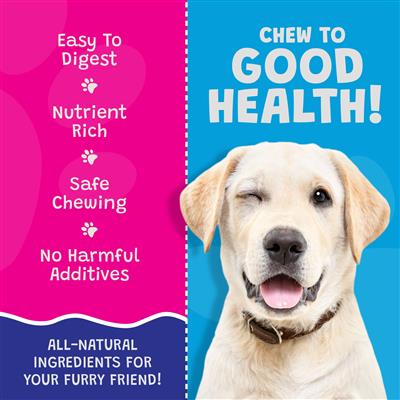 6” Spiral Beef Collagen Dog Chews – Rawhide-Free, Skin/Coat/Joint Support
