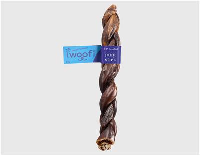 12” Braided Beef Gullet Sticks for Dogs – High Protein Dental & Joint Chews (2ct)