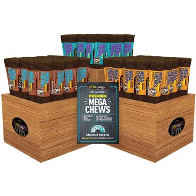 Etta Says Dog Premium Crunchy Select Chew Starter Kit With Wood Display- 54 Pieces