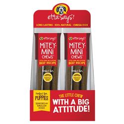 Etta Says Dog Mitey Mini Beef Chew 1.37oz. 3 Pack - 18 Count