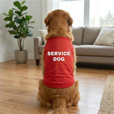 Service Dog Dog Shirt - Flame Scarlet Red