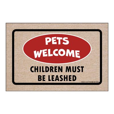 CHILDREN MUST BE LEASHED - Doormat