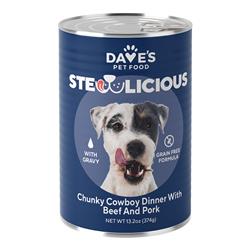 Dave's Dog Stewlicious Chunky Cowboy Dinner With Beef And Pork 13.2oz. (Case of 12)