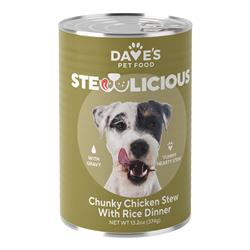 Dave's Dog Stewlicious Chunky Chicken And Rice Stew 13.2oz. (Case of 12)