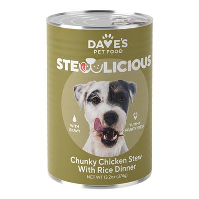 Dave's Dog Stewlicious Chunky Chicken And Rice Stew 13.2oz. (Case of 12)