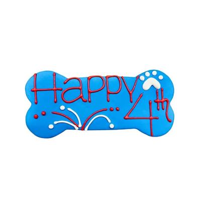6" Dog Cookie | Happy 4th | Dog Treats | 4th of July | Blue
