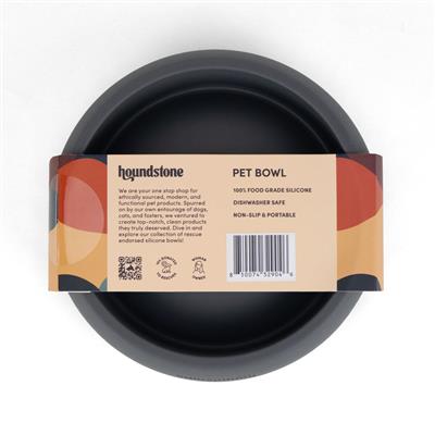 The "Coquito" Silicone Dog Bowl, Dishwasher Safe, 1 Cup, Charcoal