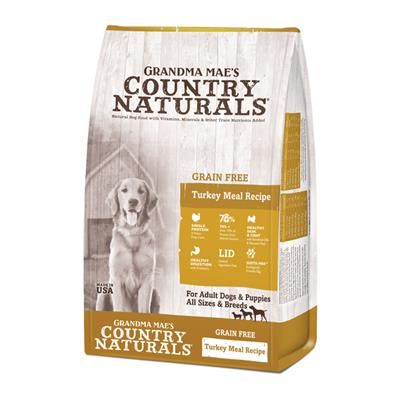 Grandma Mae's Country Naturals Dog Grain Free Turkey Meal Recipe 12Lbs