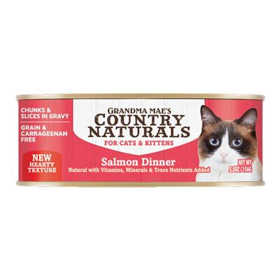 Grandma Mae's Country Naturals Cat Grain Free Salmon Slices In Gravy 5.5oz. (Case of 24)