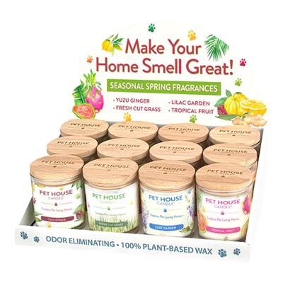 Pet House 2026 Spring Candle Display : Yuzu Ginger Fresh Cut Grass Tropical Fruit Lilac Garden - 12 Piece