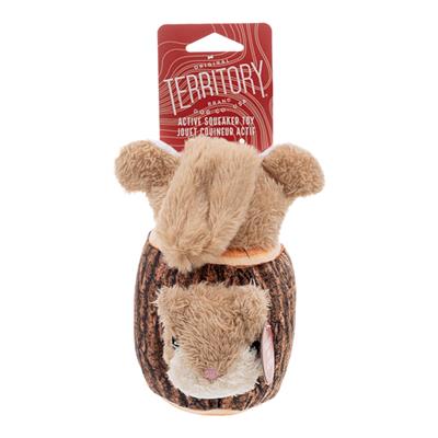 Territory Dog Plush Animated Squirrel In A Log 7.1 Inches