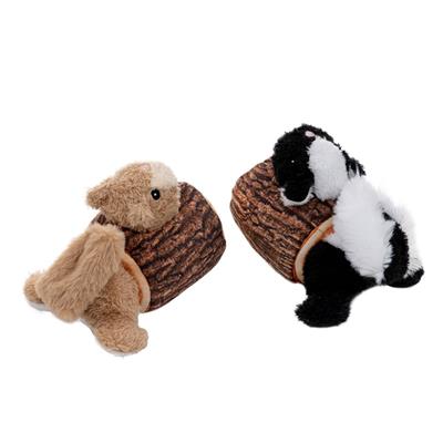 Territory Dog Plush Animated Skunk In A Log 7.1 Inches