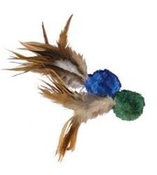 KONG Naturals Crinkle Ball With Feathers Cat Toy 1ea/2 pk