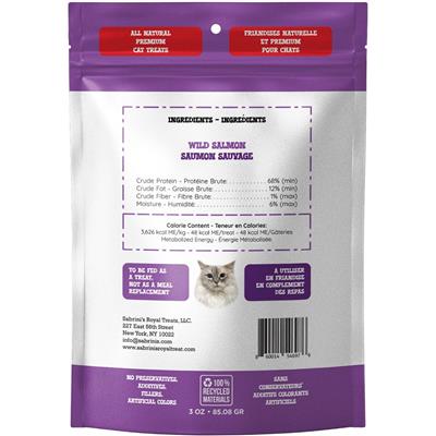 Sabrini’s Wild Salmon Cat Treats, 3oz. Bag