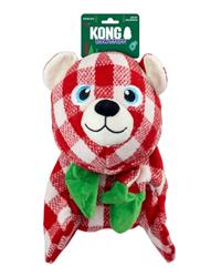 KONG Holiday Low Stuff Flanimalz Bear Dog Toy 1ea/LG/XL