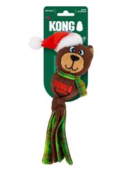 KONG Holiday Wild Knots Sweater Bear Dog Toy Red, 1ea/SM/MD