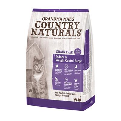 Grandma Mae's Country Naturals Grain Free Indoor & Weight Control Dry Cat Food Chicken 4lbs