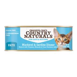Grandma Mae's Country Naturals Grain Free Wet Cat Food Mackerel & Sardine 5.5oz. (Case of 24)