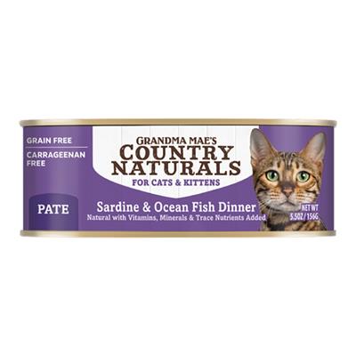 Grandma Mae's Country Naturals Grain Free Wet Cat Food Sardine & Ocean Fish 5.5oz (Case of 24)