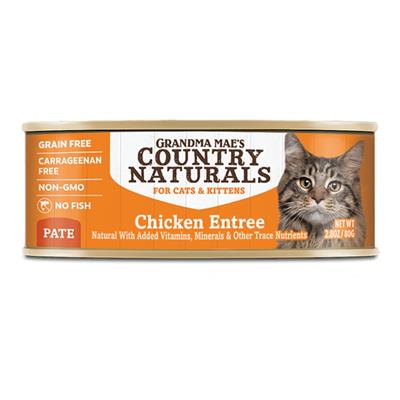 Grandma Mae's Country Naturals Grain Free Pate Wet Cat & Kitten Food Chicken 2.8oz. (Case of 24)