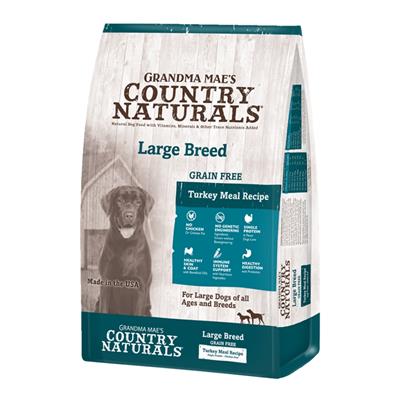 Grandma Mae's Country Naturals Grain Free L.I.D. Large Breed Dry Dog Food Turkey 14lb