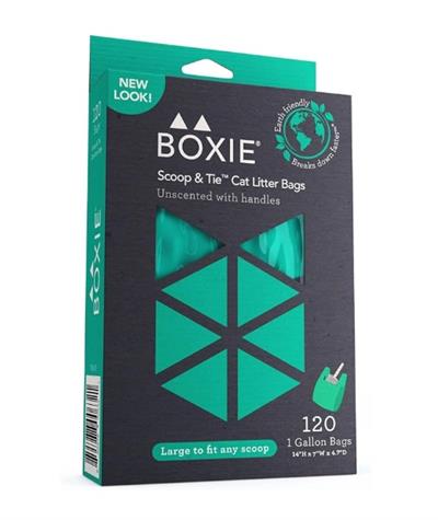 Boxiecat Cat Scoop & Tie Litter Bag - 120 Count