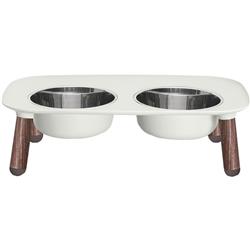 Messy Mutts Dog Double Feeder Elevated Limited Edition Grey