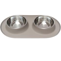 Messy Mutts Double Feeder Grey 1.5 Cup