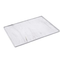 Messy Mutts Dog & Cat Silicone Raised Edge Non-slip Mat Folded PKG 16" x 12" Marble Small