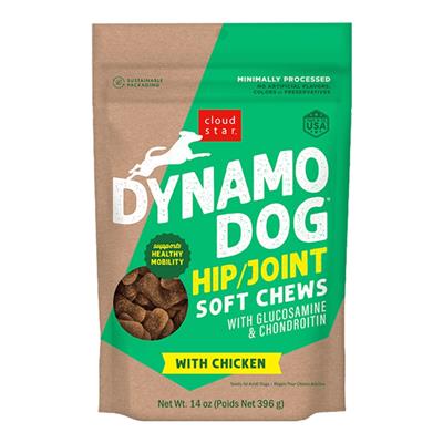 Cloud Star Dynamo Dog Hip and Joint Soft Chews Chicken Formula Dog Treats, 14oz. Bag