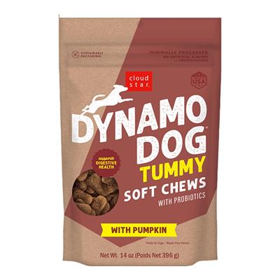 Cloud Star Dynamo Dog Tummy Soft Chews Pumpkin and Ginger Formula Dog Treats, 14-Oz. Bag