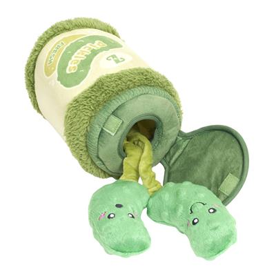 ZippyPaws Bungee Burrow Pickle Jar Plush Dog Toy