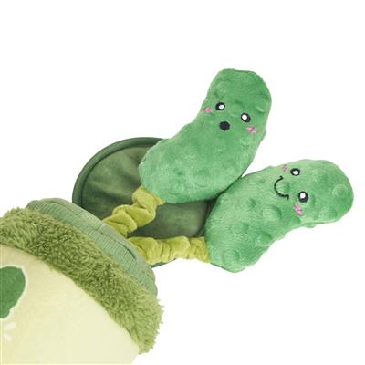 ZippyPaws Bungee Burrow Pickle Jar Plush Dog Toy