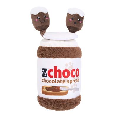 ZippyPaws Bungee Burrow Chocolate Spread Jar Plush Dog Toy