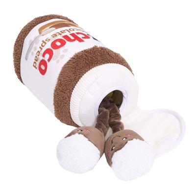 ZippyPaws Bungee Burrow Chocolate Spread Jar Plush Dog Toy