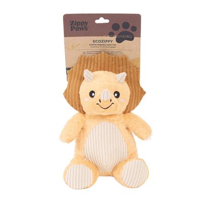 ZippyPaws ecoZippy Dinoz Triceratops Plush Dog Toy