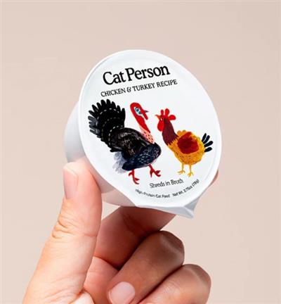 Cat Person Cat Bowl Booster Shreds In Broth Chicken & Turkey 2.75Oz 24 Pack