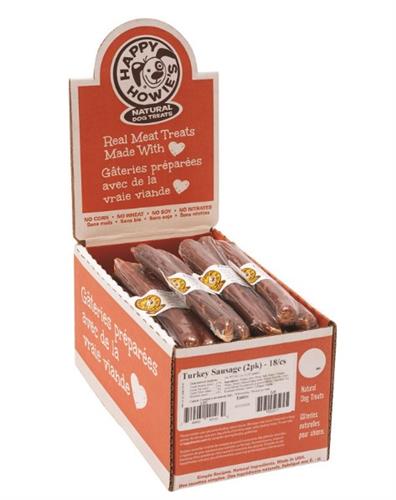 HAPPY HOWIE'S SAUSAGE DOG TREAT COUNTER DISPLAY 2PK 18CT