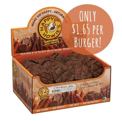 Happy Howie Dog Beef Burger 4 Inch 60 Pack