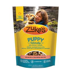 Zukes Puppy Naturals Grain Free Salmon And Chickpea Dog Treats 5oz.