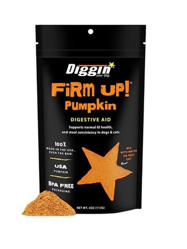 DIGGIN YOUR DOG DOG & CAT FIRM UP! PUMPKIN DIGESTIVE AID 4OZ