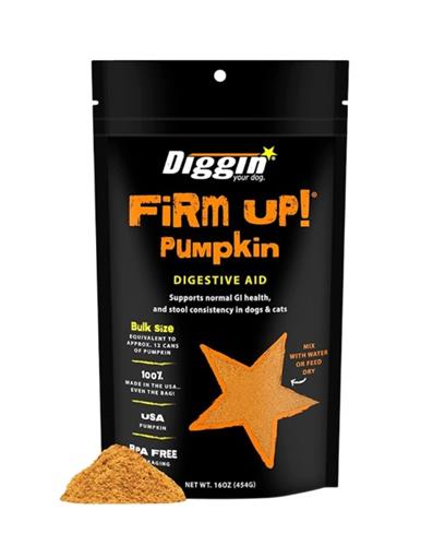 DIGGIN YOUR DOG DOG & CAT FIRM UP! PUMPKIN DIGESTIVE AID 16OZ BULK