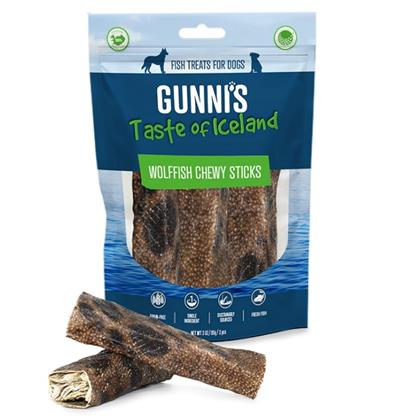 Gunnis Dog Chewy Sticks Wolf Fish 25 Count