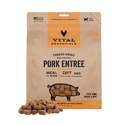 Vital Essentials Cat Freeze-Dried Raw Grain Free Pork Entree & Mixer Soft Nibs 12oz.