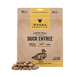 Vital Essentials Dog Freeze-Dried Raw Grain Free Duck Entree & Mixer Soft Nibs 14oz.