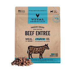 Vital Essentials Dog Freeze-Dried Raw Grain Free Grain Free Beef Entree & Mixer Dog Food Crunchy Mini Nibs 3Lbs