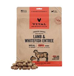 Vital Essentials Dog Freeze-Dried Raw Grain Free Lamb & Whitefish Entree & Mixer Soft Nibs 14oz.