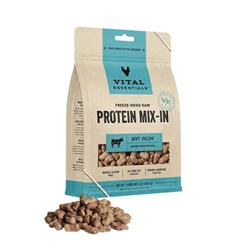 Vital Essentials Dog Freeze-Dried Raw Grain Free Protein Mix - In Beef Recipe Mini Nibs Topper 6oz.
