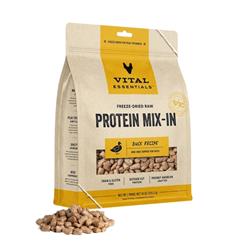 Vital Essentials Dog Freeze-Dried Raw Grain Free Protein Mix - In Duck Recipe Mini Nibs Topper 18oz.